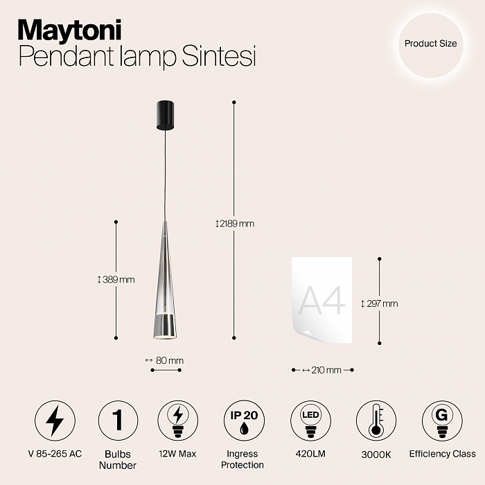 Светильник Maytoni P090PL-L12CH3K