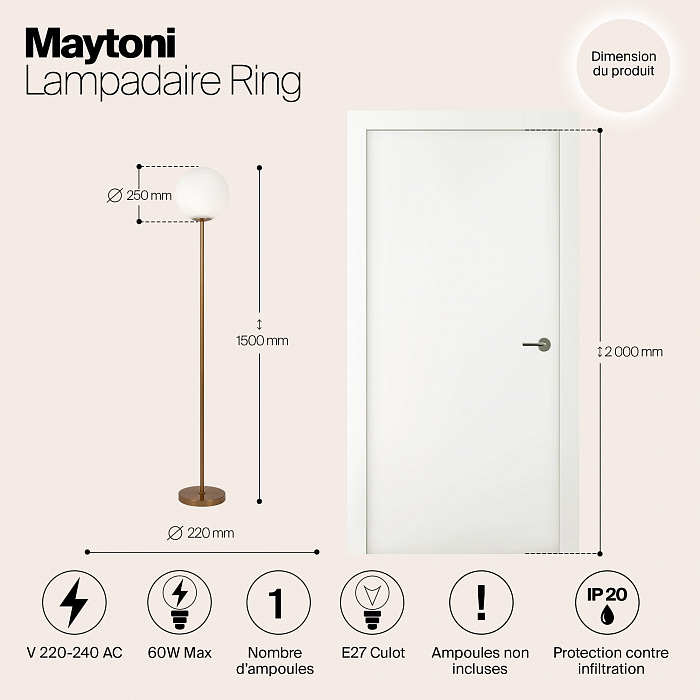 Торшер Maytoni MOD013FL-01BS