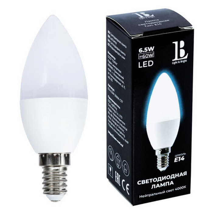 Лампочка L&B E14-6,5W-4000К-C37_lb
